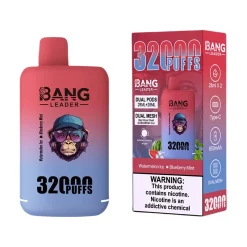 Atacado Bang Leader 32000 Puffs Duplo Sabor Vape Descartável Melancia Gelo e Mirtilo Hortelã